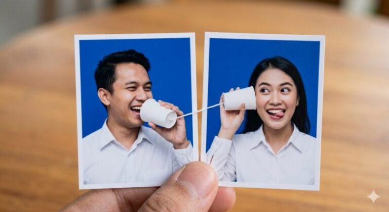 Two passport-sized photo prints held side-by-side by a person’s thumb and index finger